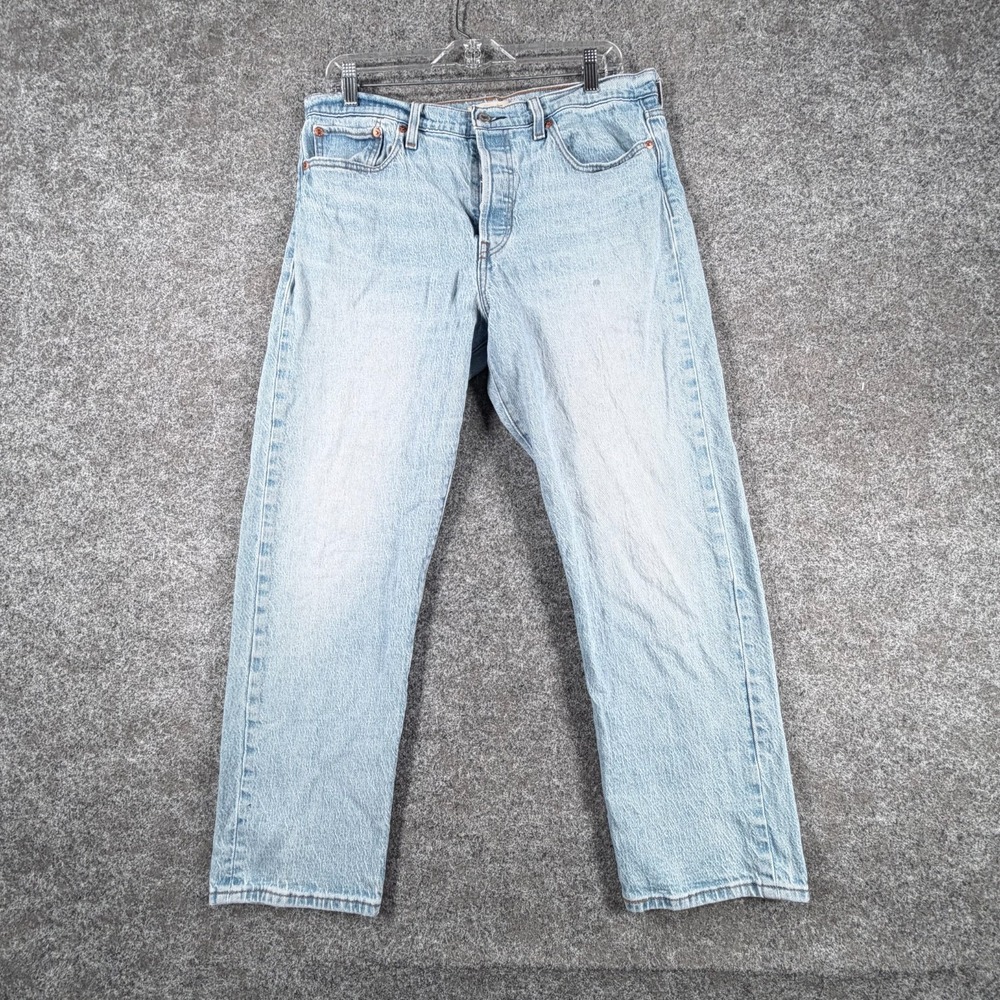 Levi's Premium Wedgie Straight Ankle Jeans Women 32x28 Blue High Rise Button Fly